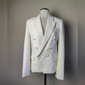L'AGENCE Kenzie Blazer Double Breasted Ivory Size 2 $675 NWT